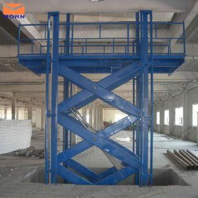 Small Cargo Scissor Hydraulic Work Platform Lift for Warehouse, Basement
