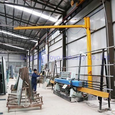 Straight Edge Glass Processing Line Used Pillar Type Jib Crane Vacuum Lifter Glass Lifting Equipment