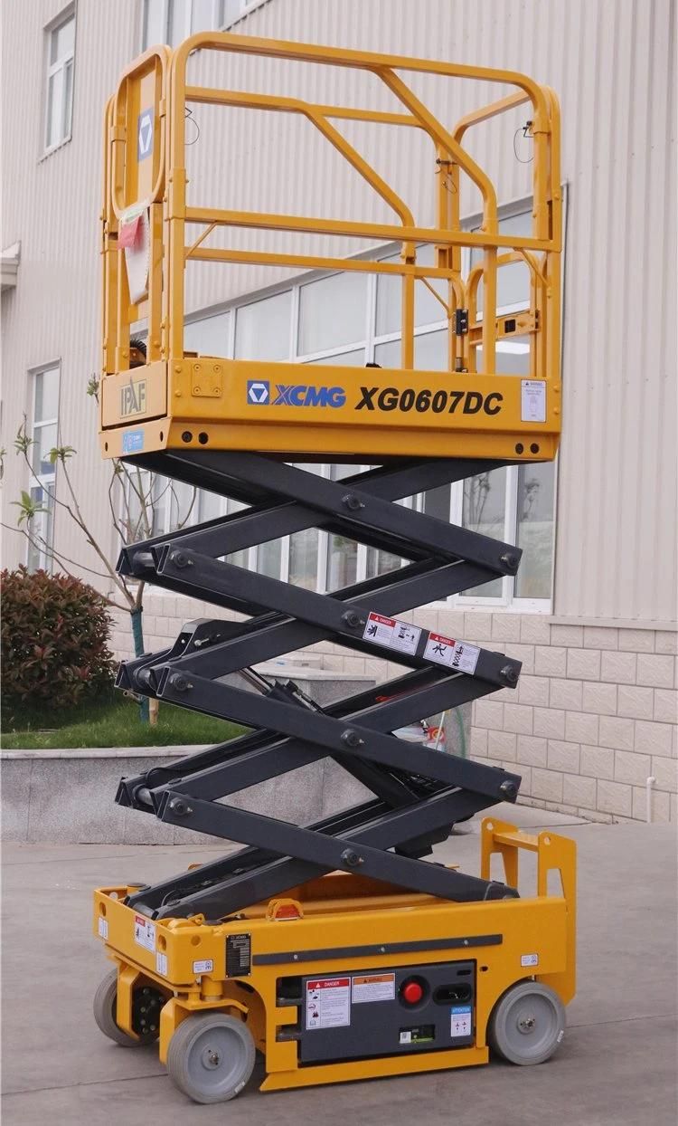 XCMG Brand Small Electric Ladder Lifting Platform Xg0607DC 6m Mobile Aluminum Scissor Lift Working Platform Price