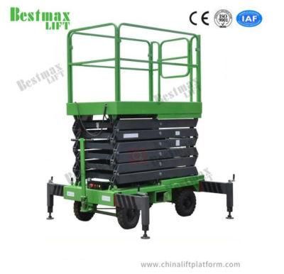 7.5m Platform Height Manual Pushing Scissor Lift with 500 Kg Load