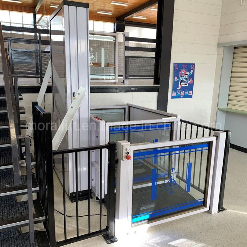 Hydraulic wheelchair lift used in villa