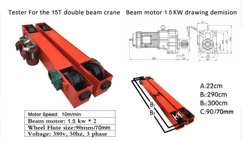15t Overhead Crane Bridge Crane End Carriage / End Beam