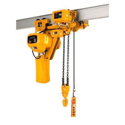 Chinese Brand Remote Control Lower Headroom 5ton Electric Chain Hoist with Overload Clutch for Overhead Crane in Pharmatic Factory