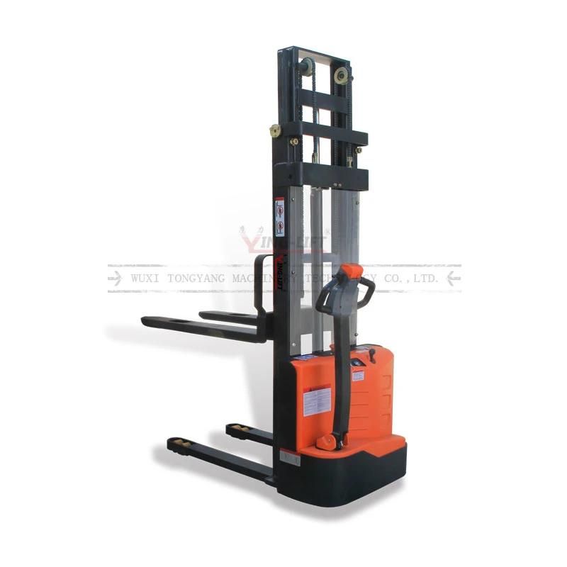 High Quality Cylinder 1.0t Economic Walkie Full Electric Pallet Stacker