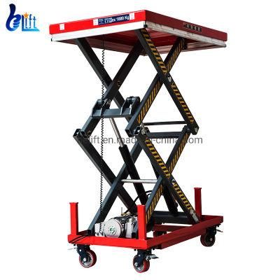 1ton Small Portable Hydraulic Lifting Platform Movable Scissor Lift Table