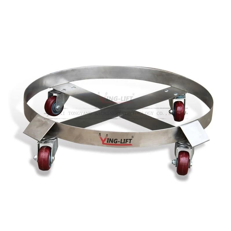 Stainless Steel Oil Drum Dolly Parallel Drum Carrier 400kg Loading