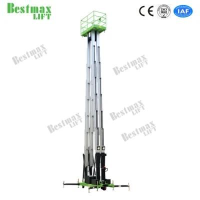 10m Aluminum Alloy Aerial Work Platform Triple Mast Vertical Lift