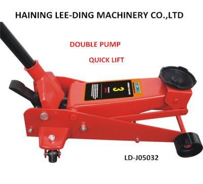 3ton Low-Profile Double Pump Quick Lift Hydraulic Floor Jack