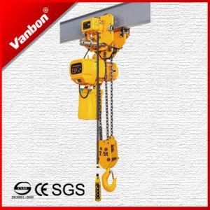 7.5ton Monorail Trolley Type with Fec G80 Chain and Schneider Contactor Electric Chain Hoist (WBH-07503SE)