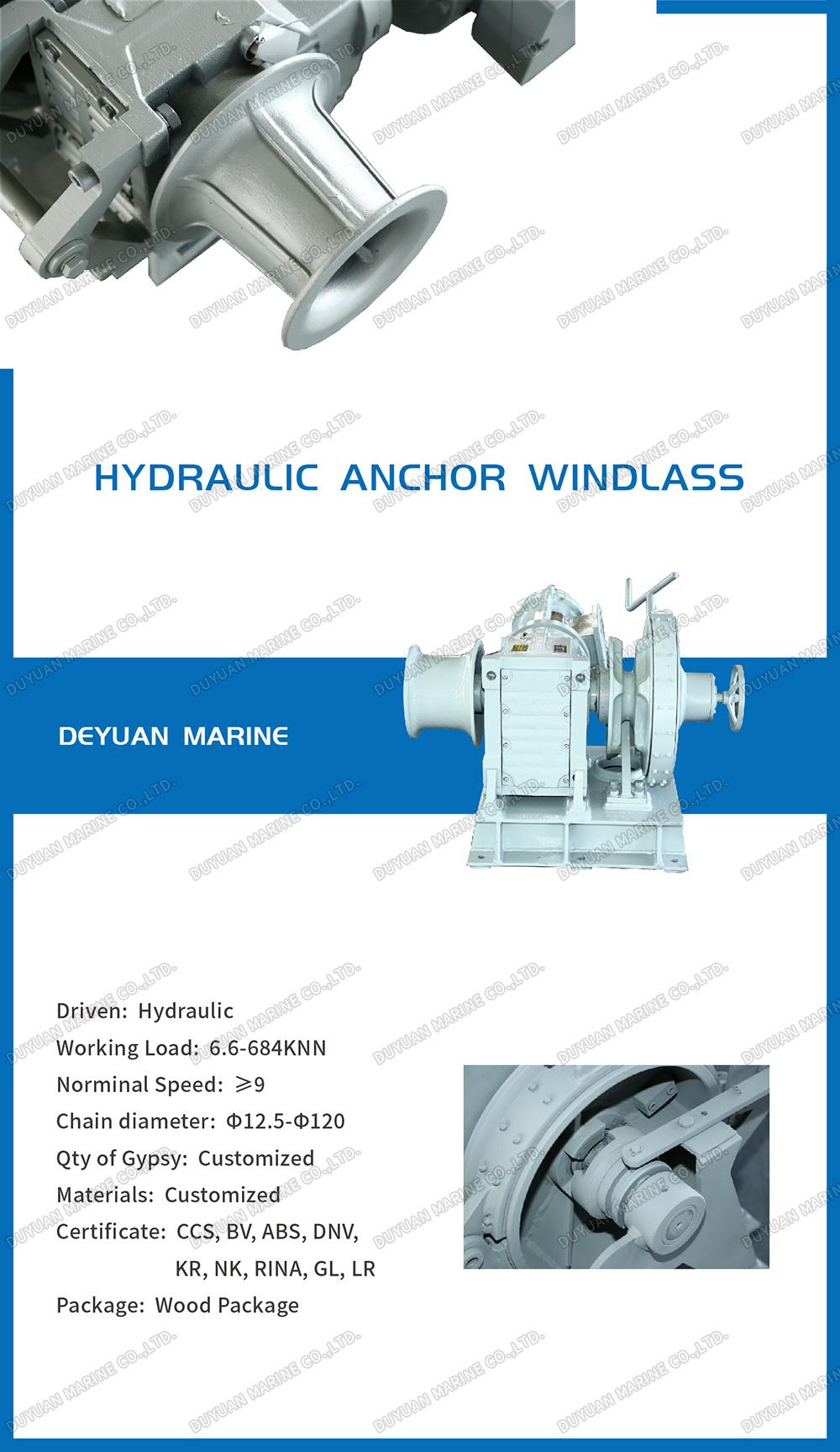 Marine Hydraulic Combined Anchor Windlass for Boat