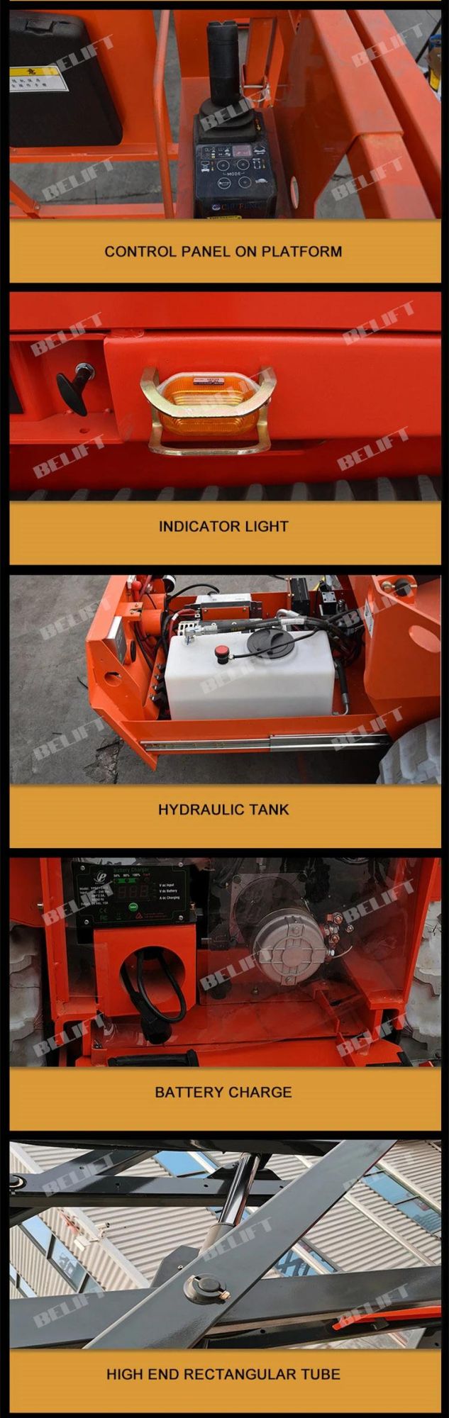6m 8m 10m Electric Crawler Lifts Self Propelled Walking Scissor Man Lift