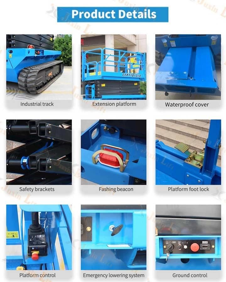 Track Scissor Lift Rubber Crawler Carrier Lifter for Greenhouse