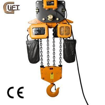 High Quality Electric Chain Hoist with Trolley by CE Approval Giant Lift Chain Block with 0.3t to 10t Capacity (HHBD-II-T-Series)