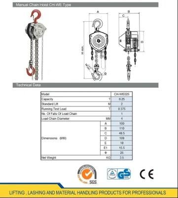 Construction Lifting 5t Chain Hoist