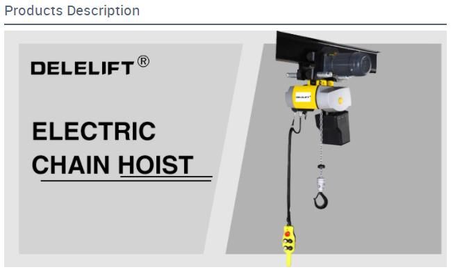 New Dch-Fgm Frequency Conversion Electric Chain Hoist with Trolley 0.5t~2t Lifting Equipment Stage Hoist