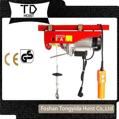 220V PA 200kg Mini Electric Wire Rope Hoist 500kg