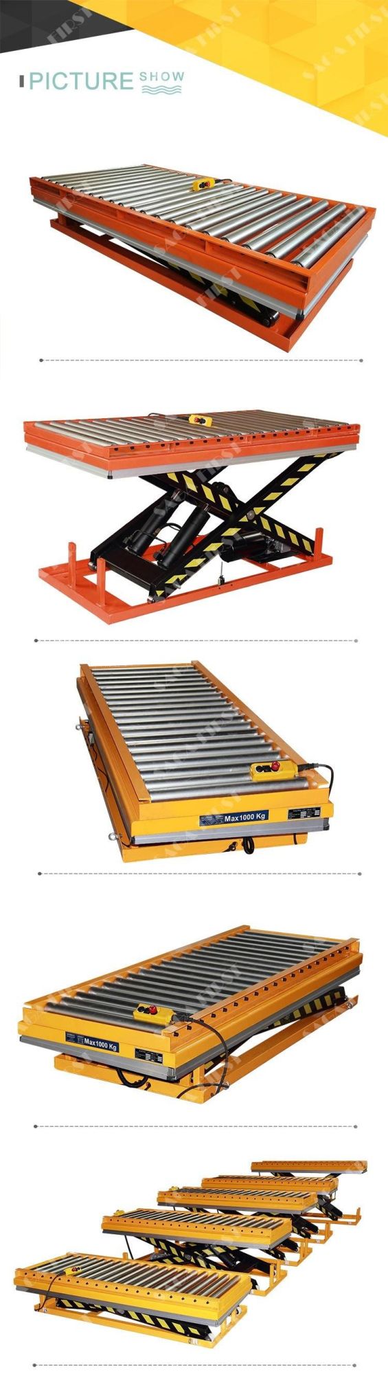 Hydraulic Furniture Wood Lifting Roller Platform Conveyor Electric Lift Tables