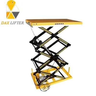 2000kg Capacity Customized Height Stationary Three Scissors Lift Table Platform