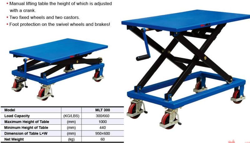 Screw Type Lift Table Cart Without Oil Leakage Risk