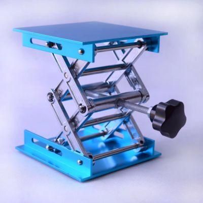 Small Scissor Lab 150*150mm Hand Lifting Aluminum Oxide Table Platform