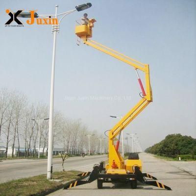 10m-18m Hydraulic Tow Behind Boom Man Lift Cherry Picker Lift Spider Aerial Work Platform Lift