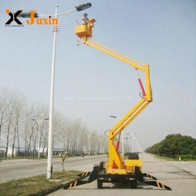 10m-18m Hydraulic Tow Behind Boom Man Lift Cherry Picker Lift Spider Aerial Work Platform Lift