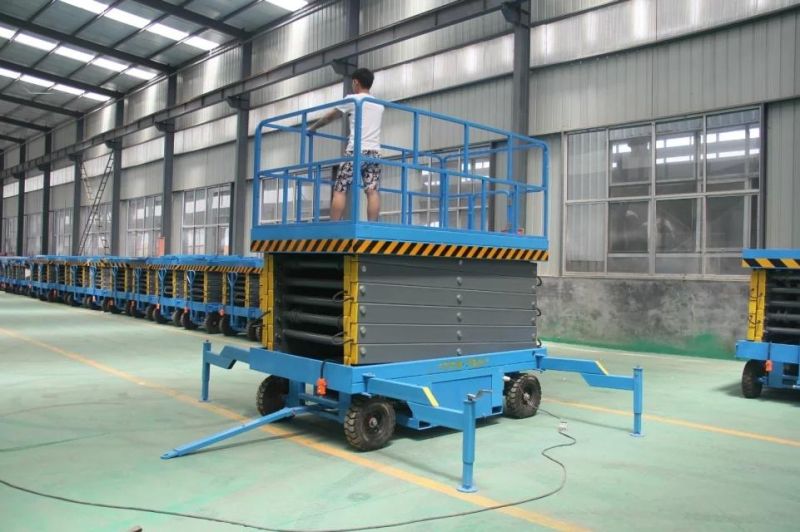 8m 10m 12m 14m 18m Diesel Engine Rough Terrain Scissor Lift Work on Construction Site