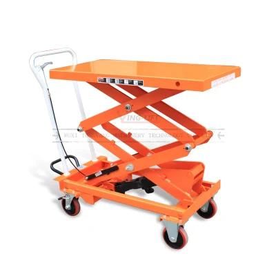 Mobile Manual Hydraulic Scissor Lift Table Trolley China Manufacturer
