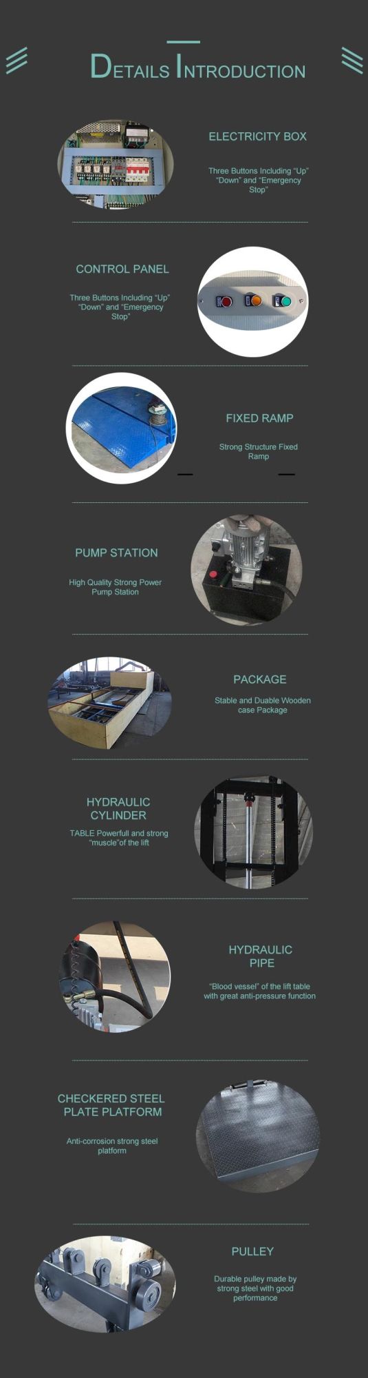 1ton 5m Hydraulic Warehouse Cargo Lift with Ce