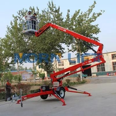 Morn 18m Hydraulic Articulated Trailer Cherry Picker Manual Towed Man Lift