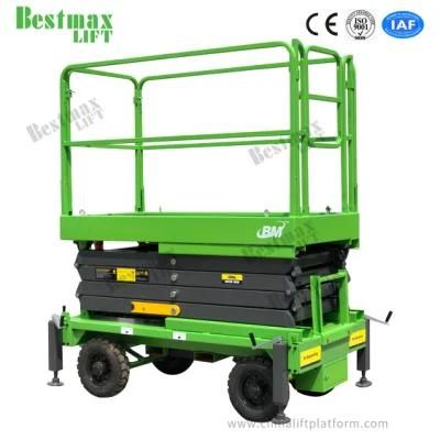8m Platform Height 1000kg Load Manual Pushing Lift Table