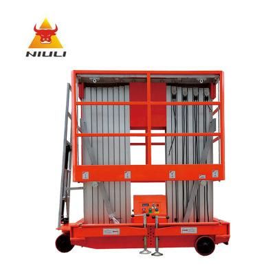 Niuli 8m Dual Mast Manlift Aluminum Alloy Hydraulic Personal Portable Lift