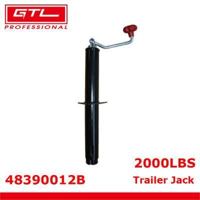 2000 Lbs 14.5&quot; Lift Trailer Gear Trailer Prop Stand Side Wind Handle a-Frame Round Jack with a-Frame Bracket (48390012B)