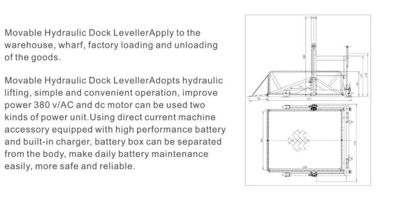 Movable 1.5ton 1.6m Lift Cargo for Container with Forklift Truck