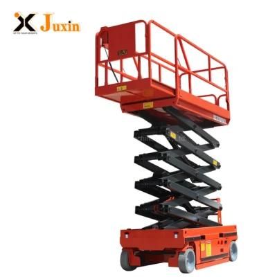 Juxin Self Propelled Manlift 10m Hydraulic Battery Power Electric Scissor Lift Aerial Work Platform