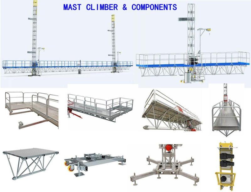 Facade Lifting Electric Scaffolding Motorized Platform Mast Climber Lift Heavy Duty Load Platform
