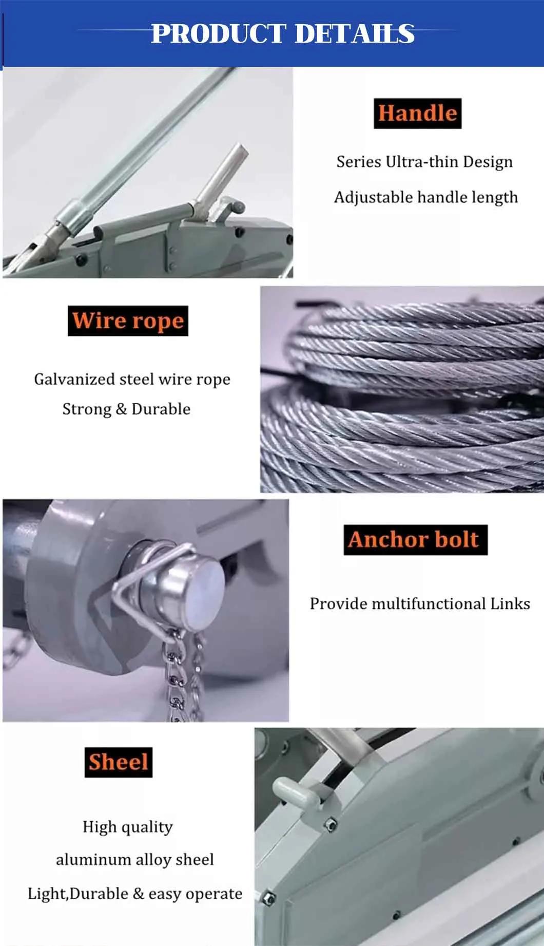 800lbs High Quality Hand Wich Wire Rope Hand Winch Factory Price