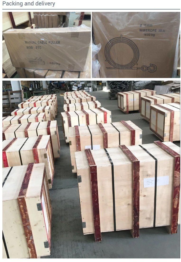 1600kg*20m Manual Hand Wire Rope Pulling Winch