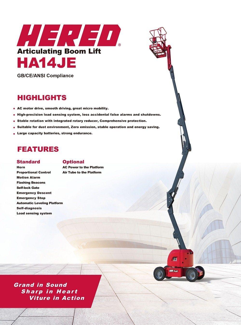 Hered 16m Self-Propelled Articulating Boom Lifts