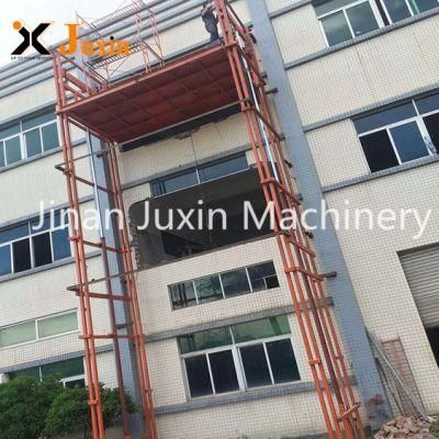 China Industrial Indoor Vertical Lead Rail Mezz Goods Lift Hydraulic Freight Elevator Guide Rail Lift Platform