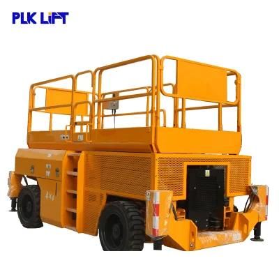 16m 680kg Hydraulic Rough Terrain Scissor Lift with Diesel Power for Construction