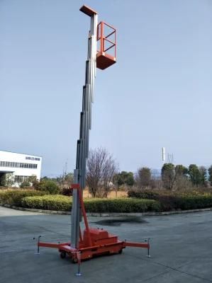 10m Single Mast Hydraulic Aluminium/Electric Lift/ Single Mast Lift