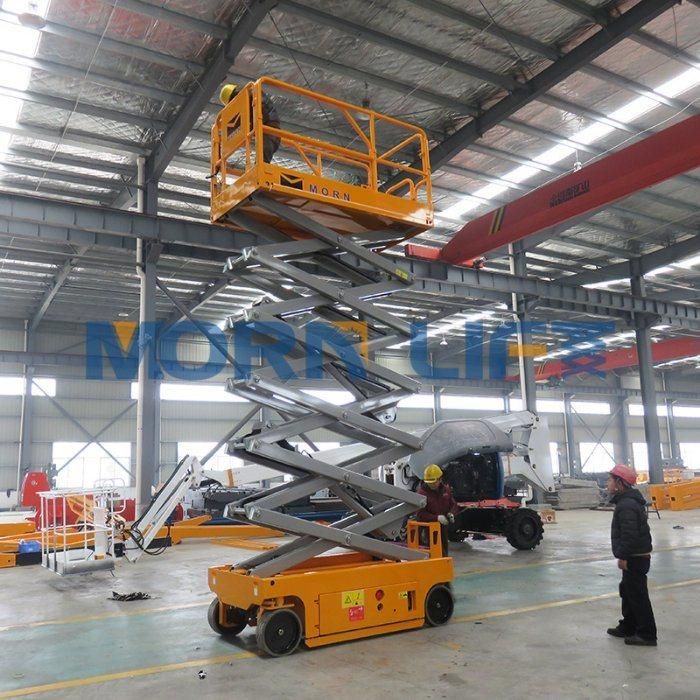 Morn Self Propelled Scissor Man Lift with 10m Height for Aerial Work in Construction Site
