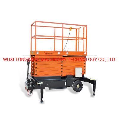11 Meters High Electric Mobile Scissor Lift 500kg Capacity Man Lifts for Working Platform at Height