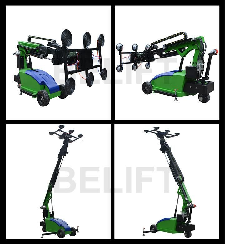 400-1200kg Battery Power Glass Suction Cup 360° Manual Rotate