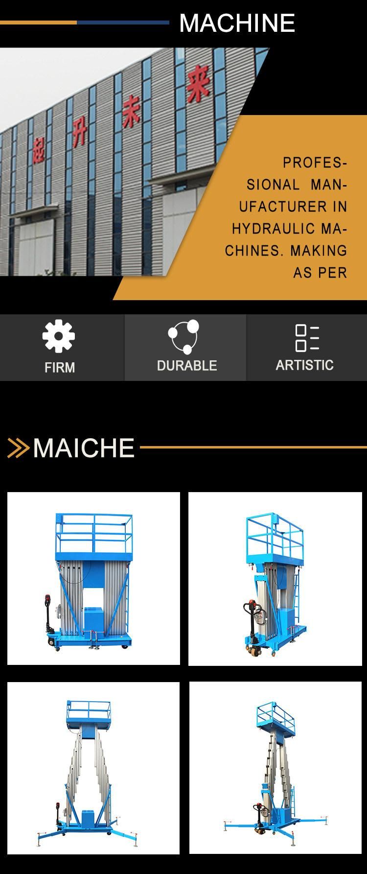 Full Electric Driving Dual Masts Aluminum Aerial Work Platform Lifting Equipment