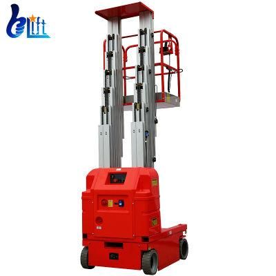 200kg 150kg 7.5m 9m Electric Drive Self Propelled Dual Mast Aluminum High Aerial Work Platform Lift Machine