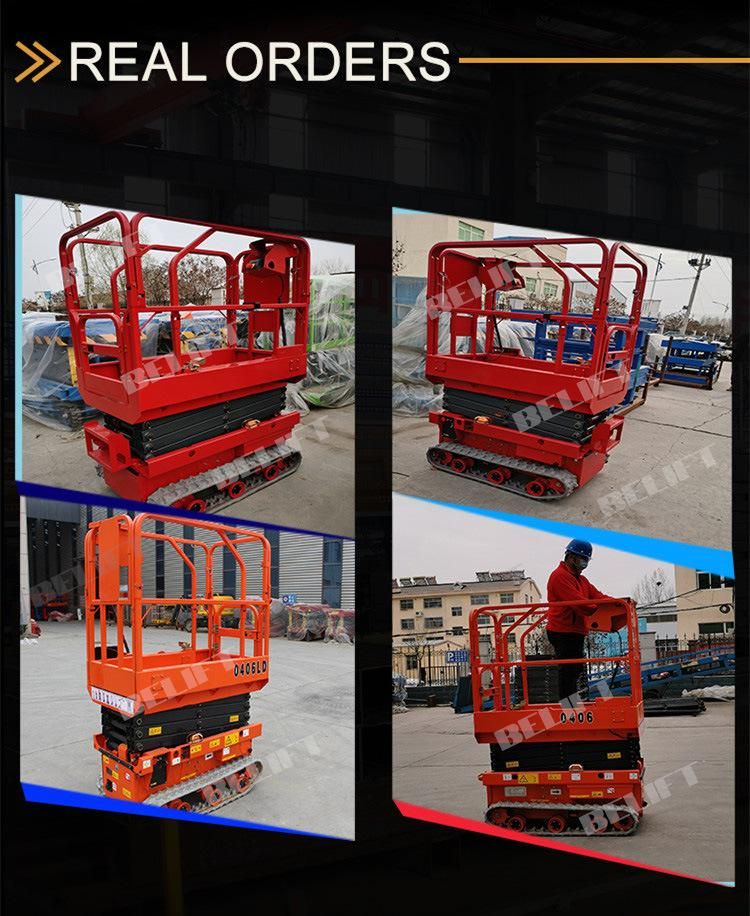 Outdoor 8m Electric Track Lift Machine Hydraulic Aerial Scissor Lift Platform