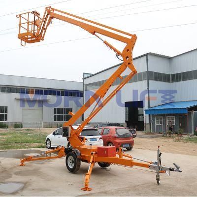 10m 12m Morn China Trailer Cherry Picker Mounted Boom Lift