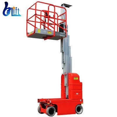 7.5m 6m Loading Capacity 125kg 150kg Self Driven Single Mast Aluminum Alloy Single Person Lift